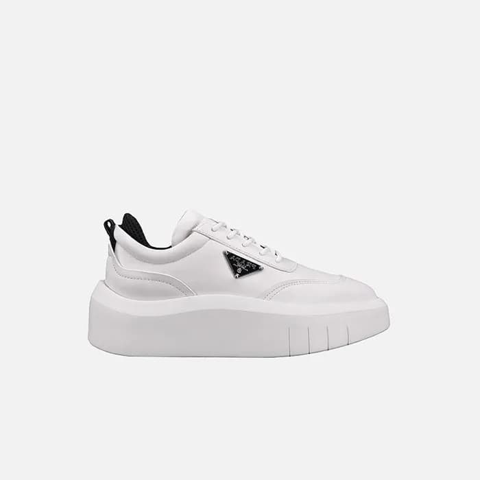 프라다 남성 화이트 레더 스니커즈 【매장-150만원대】 - Prada Mens White … - 1