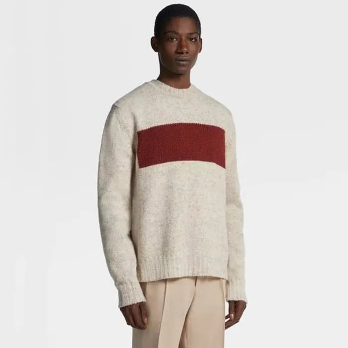 에르메네질도 제냐 남성 아이보리 스웨터 - Ermenegildo Zegna Mens Ivo… - 1