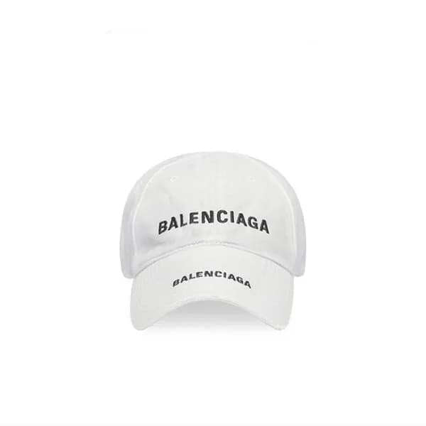 발렌시아가 남/녀 화이트 볼캡 - Balenciaga Unisex White Ballcap… - 1