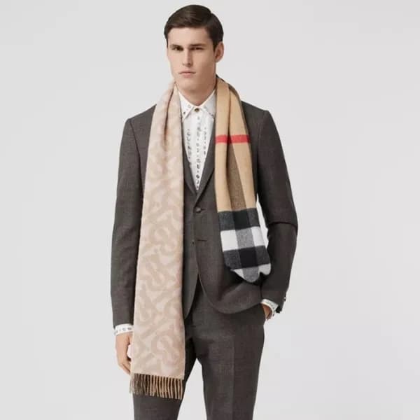 버버리 남/녀 베이지 머플러 - Burberry Unisex Beige Muffler - … - 1