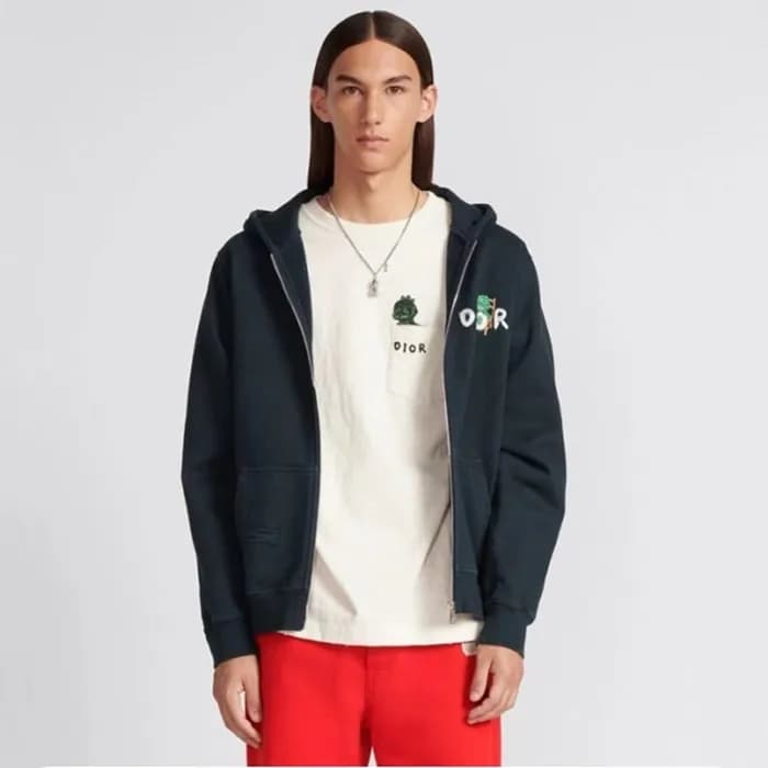 디올 남성 블랙 후드 집업 - Dior Mens Black Hoodie - dic241x - 1