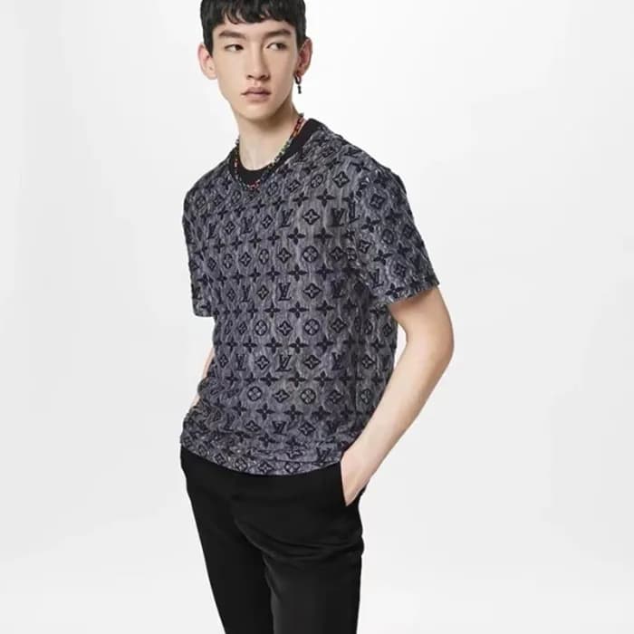 루이비통 남성 블랙 반팔티 - Louis vuitton Mens Black Tshirts … - 1