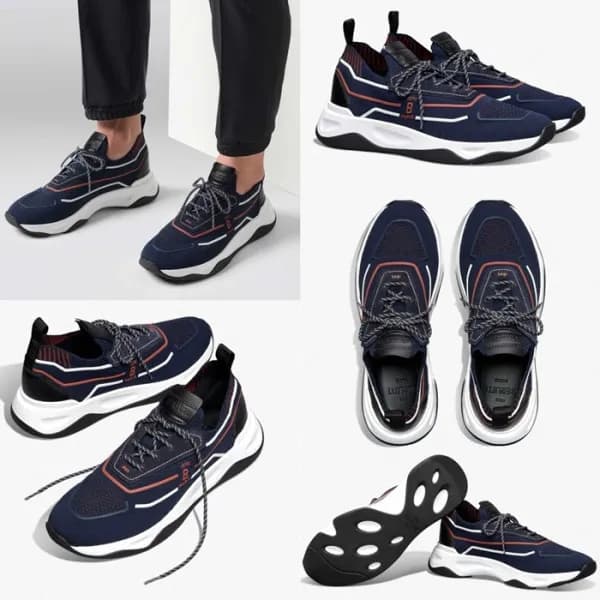 벨루티 남성 네이비 스니커즈 - Berluti Mens Shadow Sneakers - b… - 1