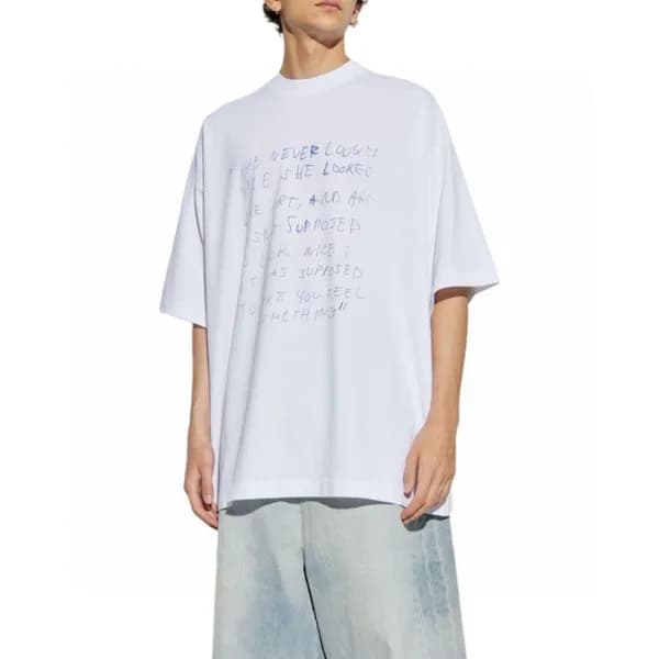 베트멍 남/녀 라운드 반팔 티셔츠 - Vetements Unisex Over Size Ts… - 1
