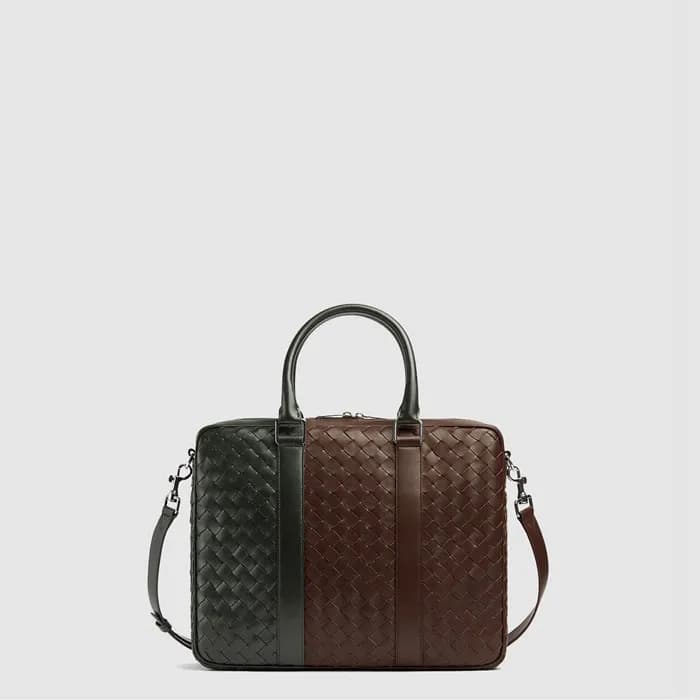 보테가 베네타 남성 인트레치아토 라지 브리프케이스 - Bottega veneta Mens … - 1
