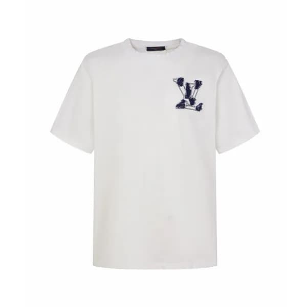 루이비통 남성 라운드 반팔 티셔츠 - Louis vuitton Mens Round Tshi… - 1