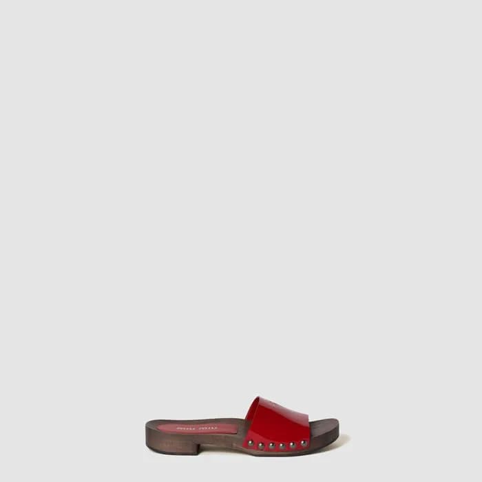 미우미우 여성 페이턴트 가죽 클로그 - Miu Miu Womens Patent Leathe… - 1