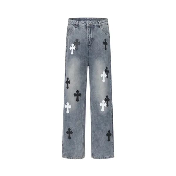 크롬하츠 남성 트렌디 청바지 - Chrom Hearts Mens Trendy Jeans -… - 1