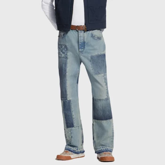 루이비통 남성 시그니처 패치워크 데님 팬츠 - Louis vuitton Mens Signa… - 1