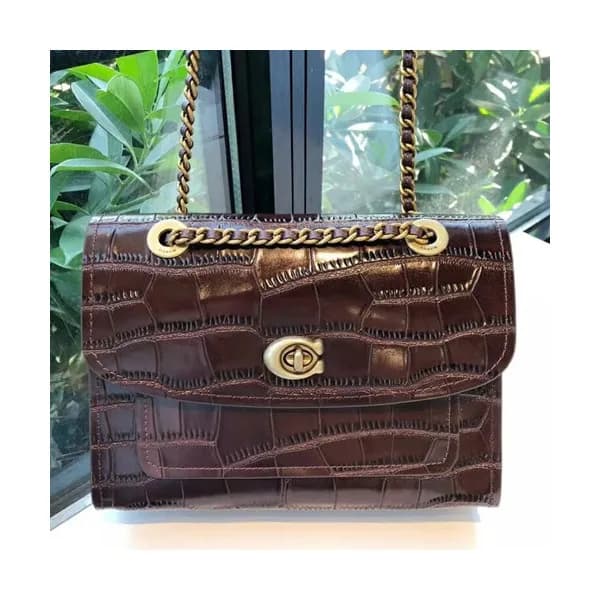 Coach Parker Leather Chain Shoulder Bag,26cm - 코치 … - 1