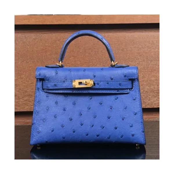 Hermes Mini Kelly 2 Ostrich Leather Tote Shoulder… - 1