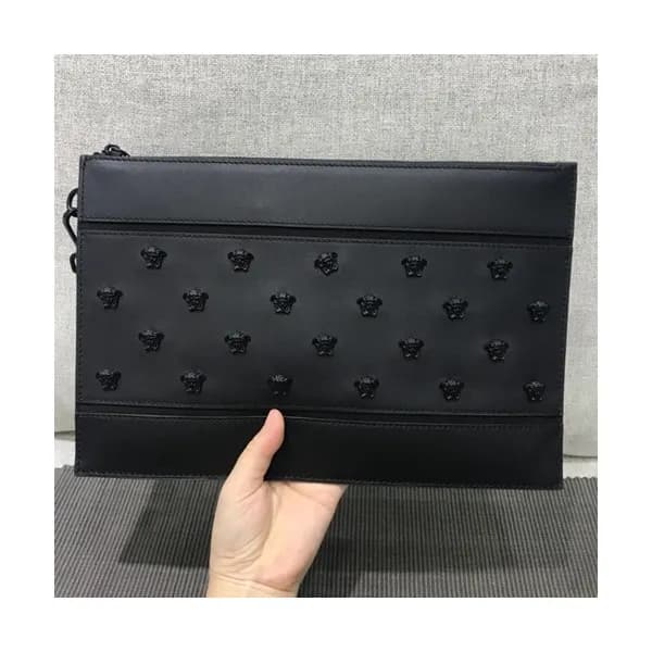 Versace Leather Clutch Bag,30.5CM - 베르사체 레더 남성용 클러… - 1