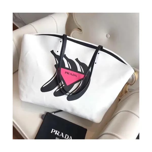 Prada 2018 Canvas Tote Shoulder Bag,40cm - 프라다 201… - 1
