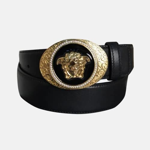 Versace 2019 Mens Palazzo Medusa Steel Buckle Leat… - 1