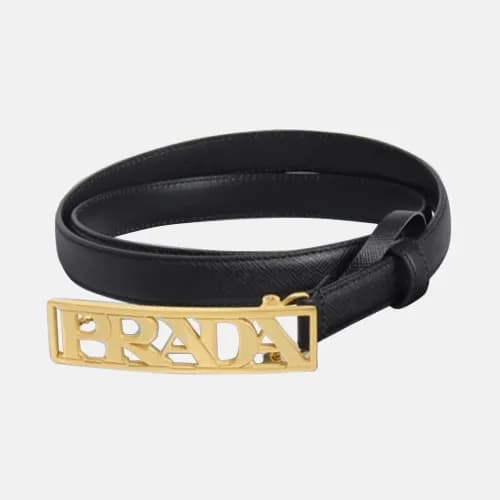 Prada 2019 Ladies Box Logo Business Leather Belt -… - 1
