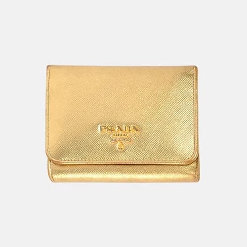 Prada 2019 Womens Saffiano Metal Logo Small Wallet…