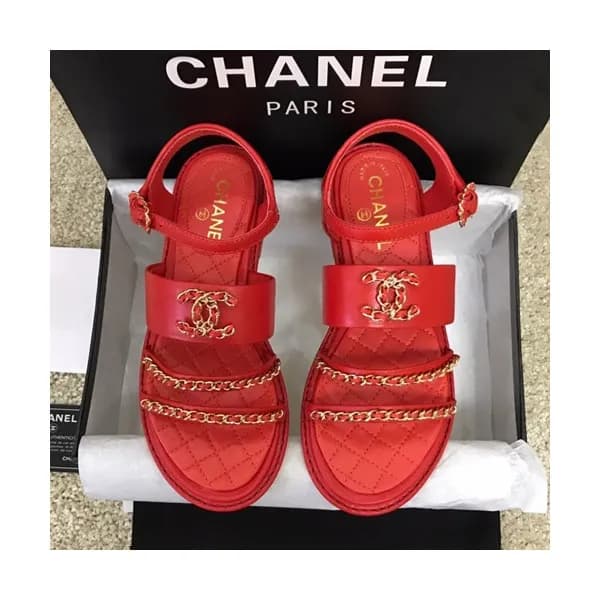 Chanel 2019 Ladies Leather Sandal - 샤넬 2019 여성용 레더… - 1