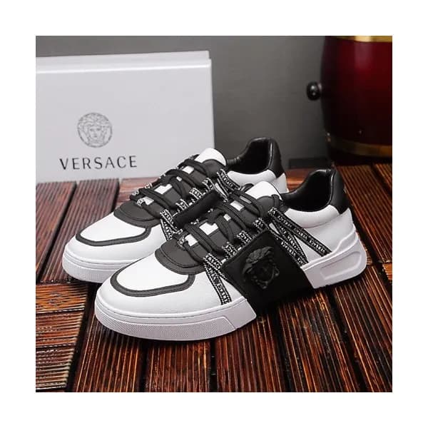 Versace 2019 Mens Leather Sneakers - 베르사체 2019 남성용… - 1