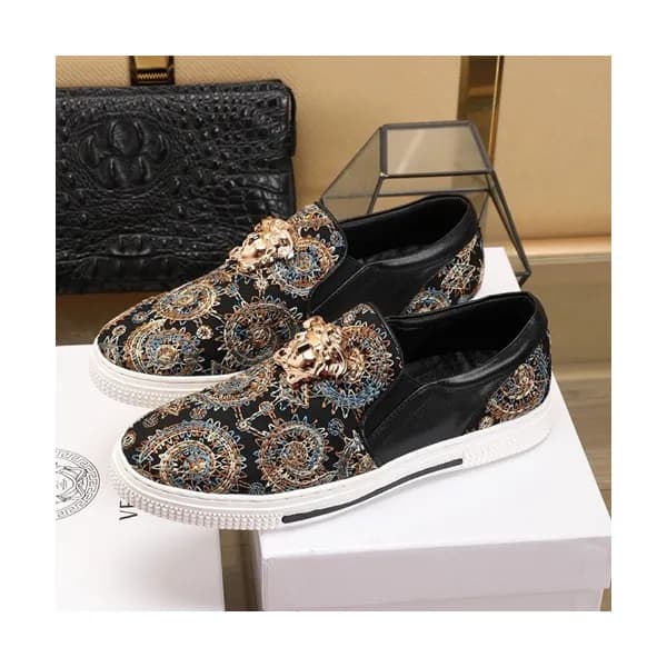 Versace 2019 Mens Canvas & Leather Slip On - 베르사체… - 1