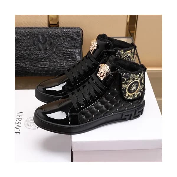 Versace 2020 Mens Leather Sneakers - 베르사체 2020 남성용… - 1