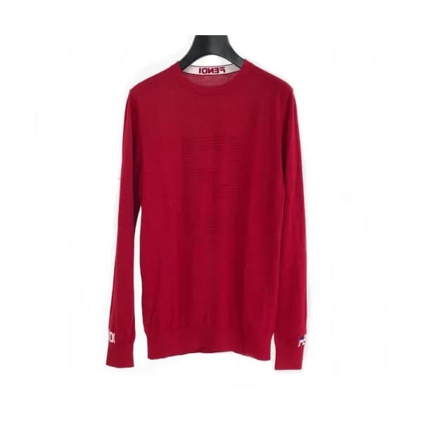 Fendi 2020 Womens Logo Crew-neck Wool Sweaters - 펜… - 1
