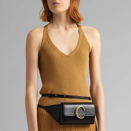 Chole 2020 C Leather Belt Bag Hip Sack, 17.5cm - … - 1