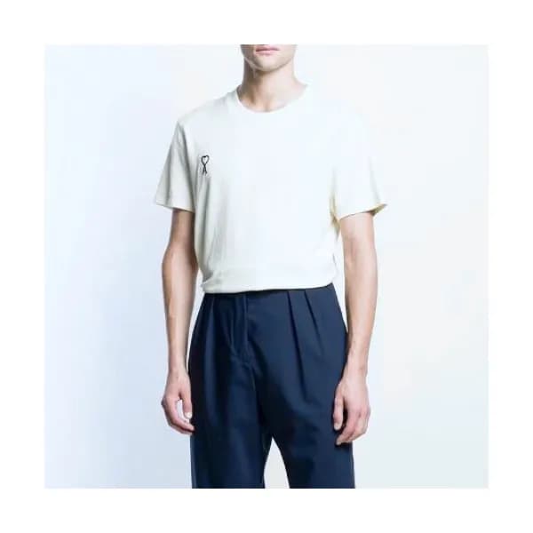 Ami 2020 Mens Heart Logo Casual Cotton Short Sleev… - 1