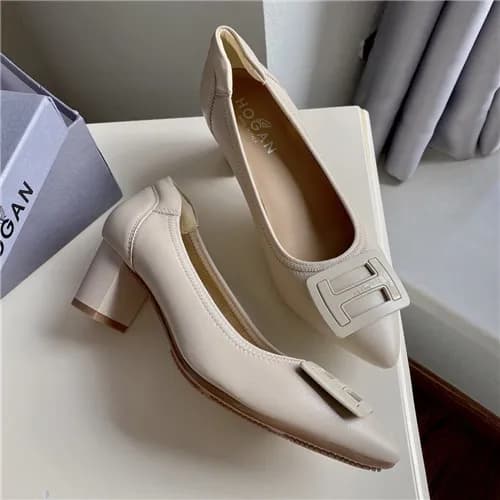 Hogan 2020 Women's Leather Middle Heel Shoes -… - 1