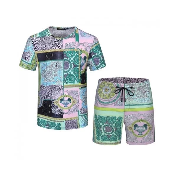Versace 2021 Mens Medusa Silket Training Short Sle… - 1