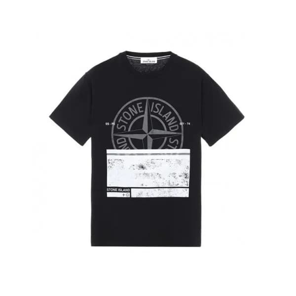 Stone Island Mens Crew-neck Cotton Short Sleeved … - 1