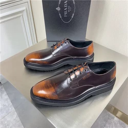 Prada 2021 Men's Leather Derby Shoes,PRAS0809 … - 1