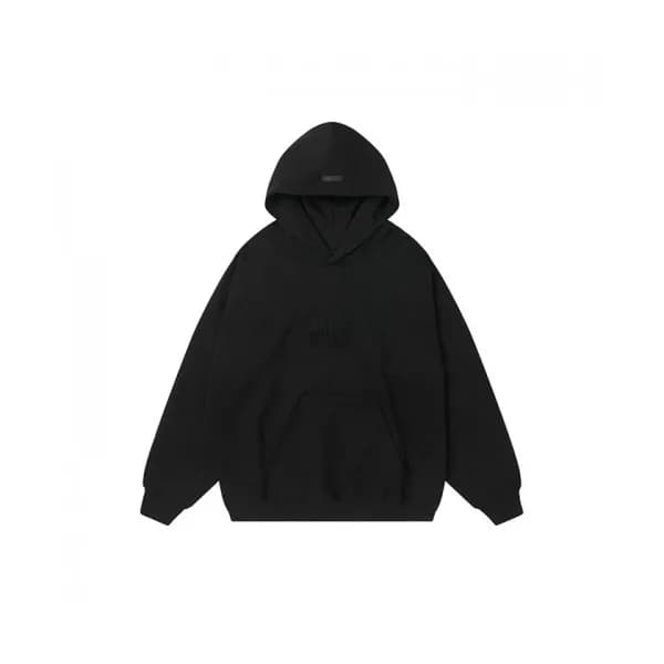 Fear of god Mm/Wm Logo Oversize Cotton Hoodie Bla… - 1