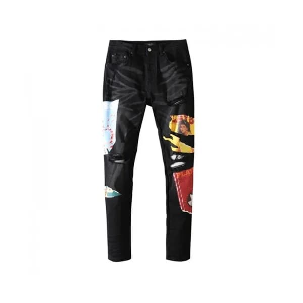 Amiri Mens Trendy Denim Pants Black - 아미리 2021 남성… - 1