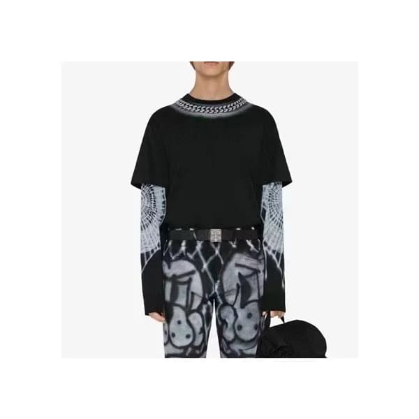 지방시 남성 크루넥 블랙 반팔티 - Mens Black Tshirts - giv0631x - 1