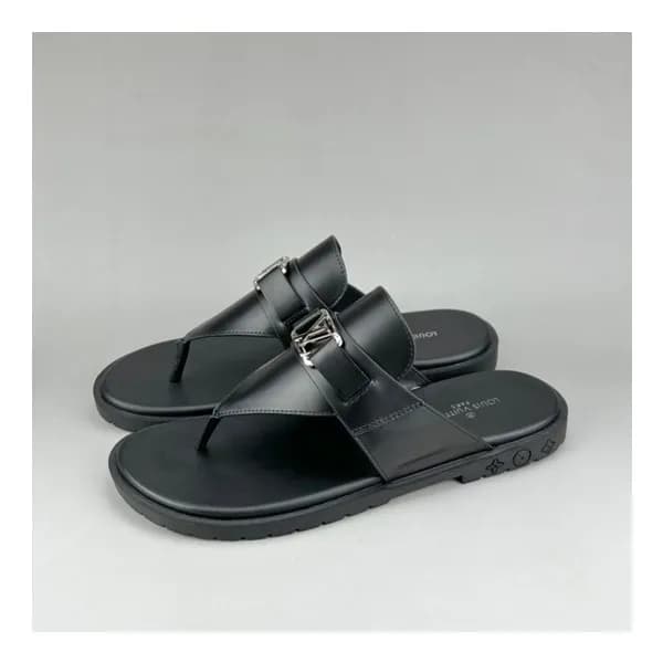 루이비통 남성 이니셜 블랙 슬리퍼 - Mens Black Slippers - lou0426… - 1