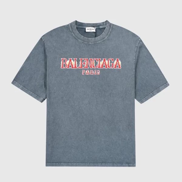 발렌시아가 남성 그레이 크루넥 반팔티 - Mens Gray Tshirts - bal0150… - 1