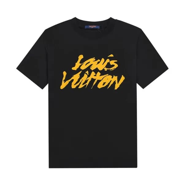 루이비통 남성 블랙 크루넥 반팔티 - Mens Black Tshirts - lou04922… - 1
