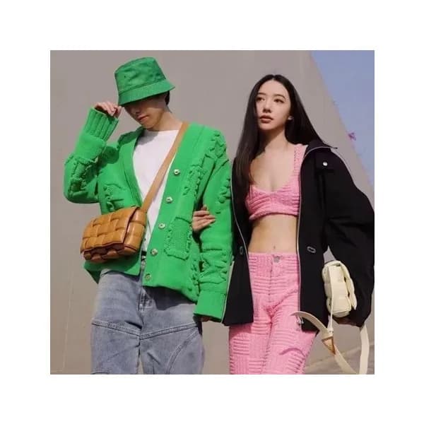 보테가 남/녀 트렌디 그린 가디건 - Unisex Green Cardigan - bot31… - 1
