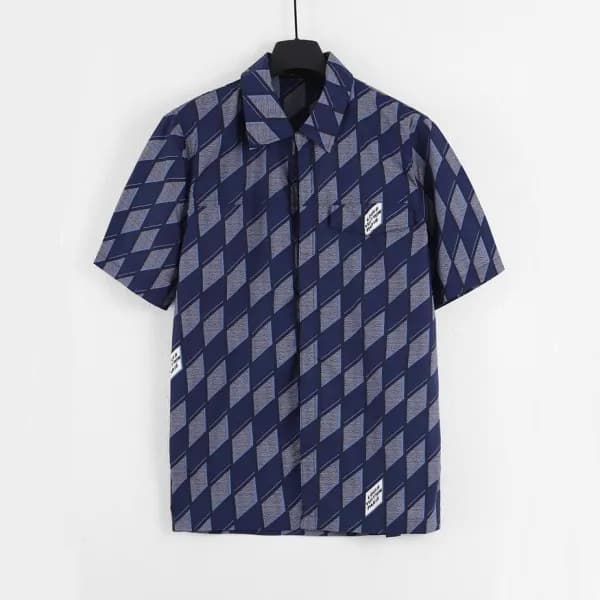 루이비통 남성 블루 폴로 반팔 셔츠 - Mens Blue Tshirts - lou05071… - 1