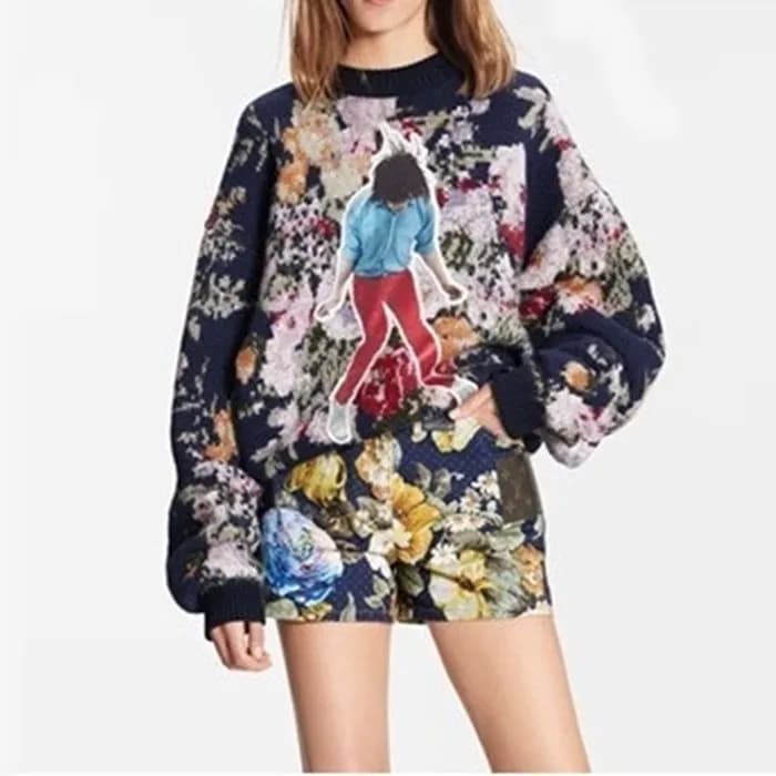 루이비통 여성 모던 블루 맨투맨 - Louis vuitton Womens Blue Tshi… - 1