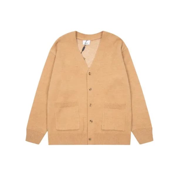 버버리 남성 브이넥 베이지 가디건 - Burberry Mens Beige Cardigan … - 1