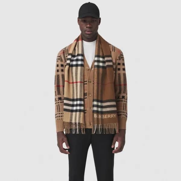 버버리 남성 카멜 머플러 - Burberry Mens Camel Muffler - bu41… - 1