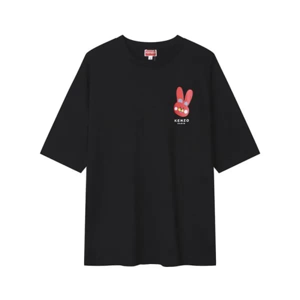 겐조 남/녀 블랙 크루넥 반팔티 - Kenzo Unisex Black Tshirts - k… - 1