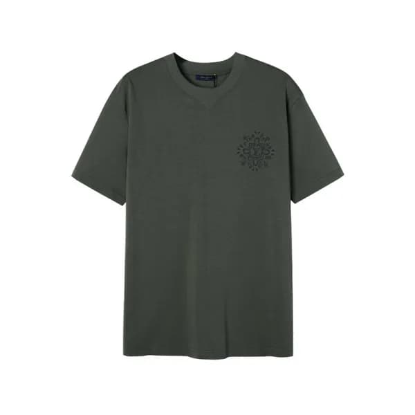 루이비통 남성 올리브 크루넥 반팔티 - Louis vuitton Mens Olive Sho… - 1