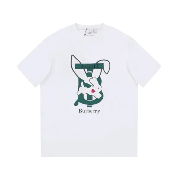 버버리 남성 화이트 크루넥 반팔티 - Burberry Mens White Tshirts -… - 1