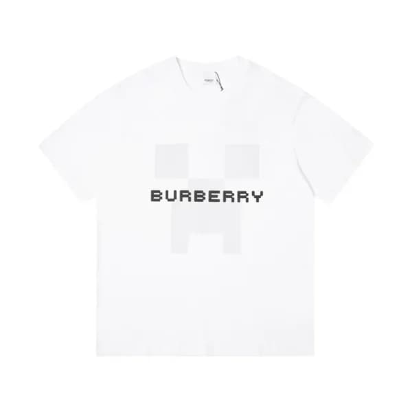 버버리 남성 화이트 크루넥 반팔티 - Burberry Mens White Tshirts -… - 1