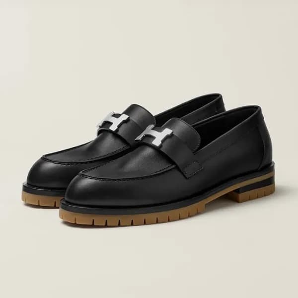 에르메스 여성 시그니처 블랙 로퍼 - Hermes Womens Black Loafer - … - 1