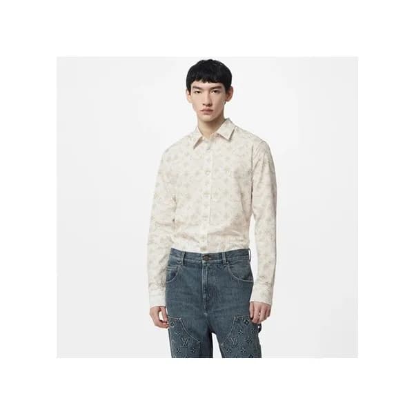 루이비통 남성 화이트 셔츠 - Louis vuitton Mens White Tshirts … - 1