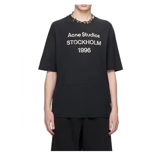 아크네 남/녀 블랙 크루넥 반팔티 - Acne Unisex Black Short sleev… - 1