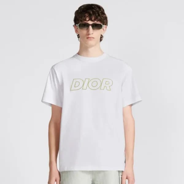 디올 남성 화이트 크루넥 반팔티 - Dior Mens White Short sleeved … - 1